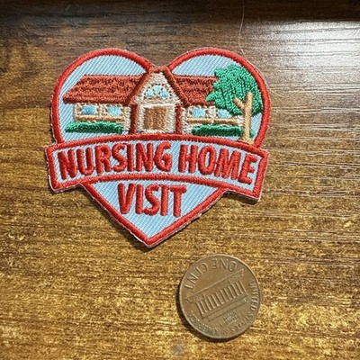 Girl Scouts NURSING HOME VISIT Tour Fun Patches Crest Badge SCOUT GUIDE Heart