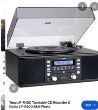 TEAC LP-R400 Black Stereo Music System Record Player CD Recorder AM/FM Radio