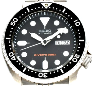 SEIKO SKX007 7S26-0020 Automatic Mens Diver Watch Black Day Date Steel Jubilee