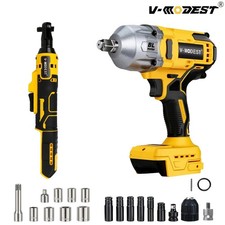 1/2" 3/8" Brushless Cordless Electric Wrench Tool Compatible Dewalt 20v Battery