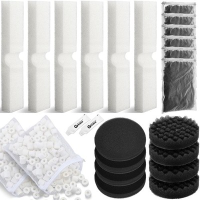 24 Pcs Aquarium Filter Media Kit Compatible with Fluval Fx4/Fx5/Fx6 Filters, ...