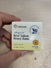 Meeyee Whipped Beef Tallow Honey Balm Cream 4oz Grass Fed - Exp 01/2028