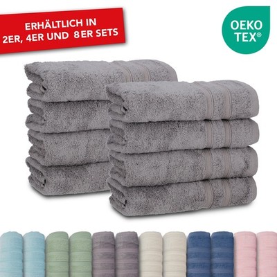 Handtücher Set 2er 4er 8er Frottee Baumwolle weich Duschtuch Gästetuch Saunatuch