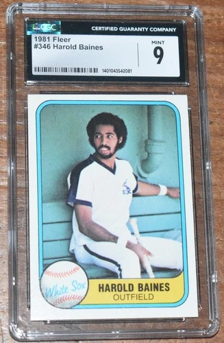 1981 Fleer #346 Harold Baines - Rookie - Chicago White Sox RC - HOF - CGC 9 Mint