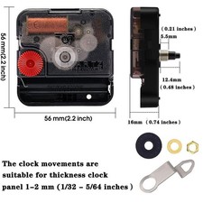Meccanismo al quarzo, albero silenzioso a scelta per orologio da parete, che sci