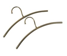 Vintage Brass Metal Clothes Coat Tube Hangers Art Deco Set Of 2 READ