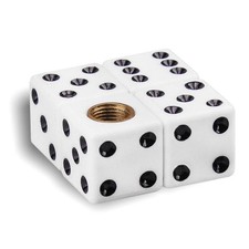 4pcs Dice Tire Valve Stem Caps Universal Covers White 4pcs Dice Tire Valve Stem Caps Universal Covers White