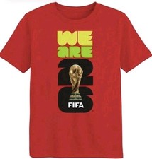 2026 Official FIFA World Cup Red Trophy Graphic T-Shirt Mens Large we Are '26
