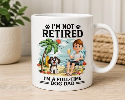 Lustige Hunde Papa Tasse Geschenk - Nicht Rentner Vollzeit Hund Mama Tasse Geschenk 