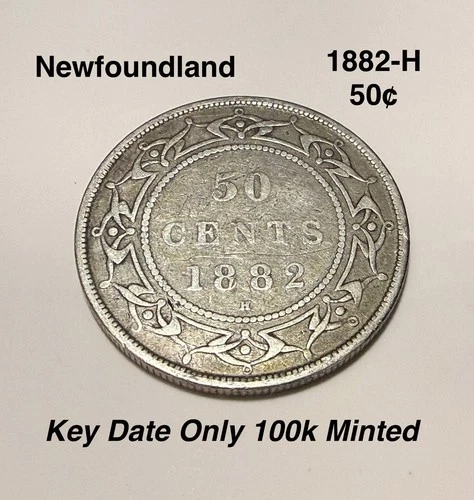 1882 Newfoundland 50 Cents — photo from the most recent tracked eBay sale