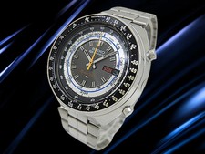 SEIKO Watch 5 SPORTS Speed Timer Rally Meter 7015-7010 SS Black Dial Autom