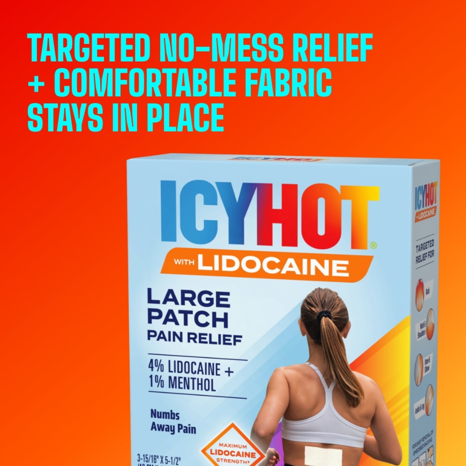 (2 pack) Icy Hot Max Strength Lidocaine Pain Relief Patch Penetrates for Fast