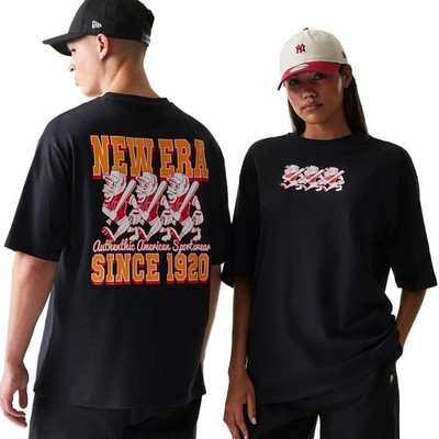 New Era Baseball Cows Character Graphic Oversized unisex T-Shirt black