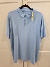 Men's All In Motion Moisture Wicking Polo No Roll Collar NWT XXL Powder Blue