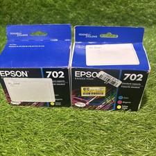 Lot Of 2 EPSON 702 TRI-COLOR INK CARTRIDGES CYAN MAGENTA YELLOW Exp 2026