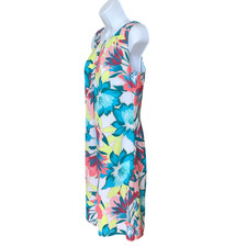 Worthington Womens Sleeveless Floral Shift Dress Size 6 Multicolor Cruise Resort