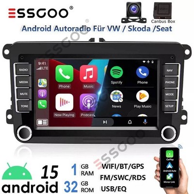 Autoradio Für VW Golf 5 6 Plus Touran Caddy Jetta Android 15 Apple Carplay NAVI