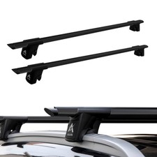 Alu Schwarz Dachträger für Renault Megane 2 II Grandtour 03-08 offene Dachreling