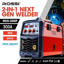 ROSSI 300 Amp MIG Stick Welder DC Gas Gasless Inverter Welding Machine 15A Plug