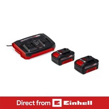 Einhell 2x 4.0Ah Battery And Twin Charger Kit For Power X-Change 18V Twinpack