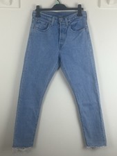 Ladies Levi’s 501 Pale Blue Denim Jeans. W27L28. Skinny filiforme.Button Fly VGC