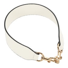22.83" PU Leather Short Bag Strap with Clasp, Beige, Gold Buckle
