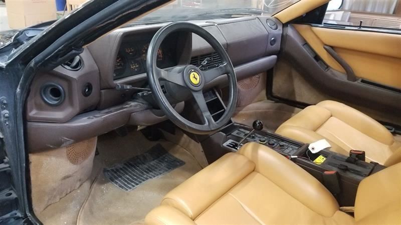 1990 FERRARI TESTAROSSA ACCESSORY MAP POCKET SET PAIR TAN LEATHER
