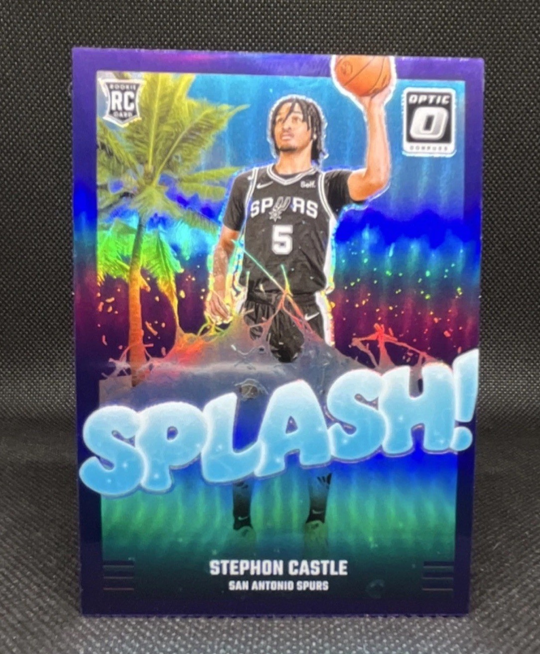 Panini 2024-25 Donruss Optic Splash Stephon Castle #14 Spurs Rookie Card