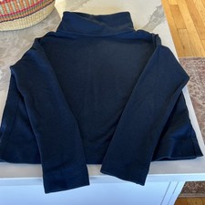 AYR Turtle Neck Cotton Sweatshirt Blue XS Cropped