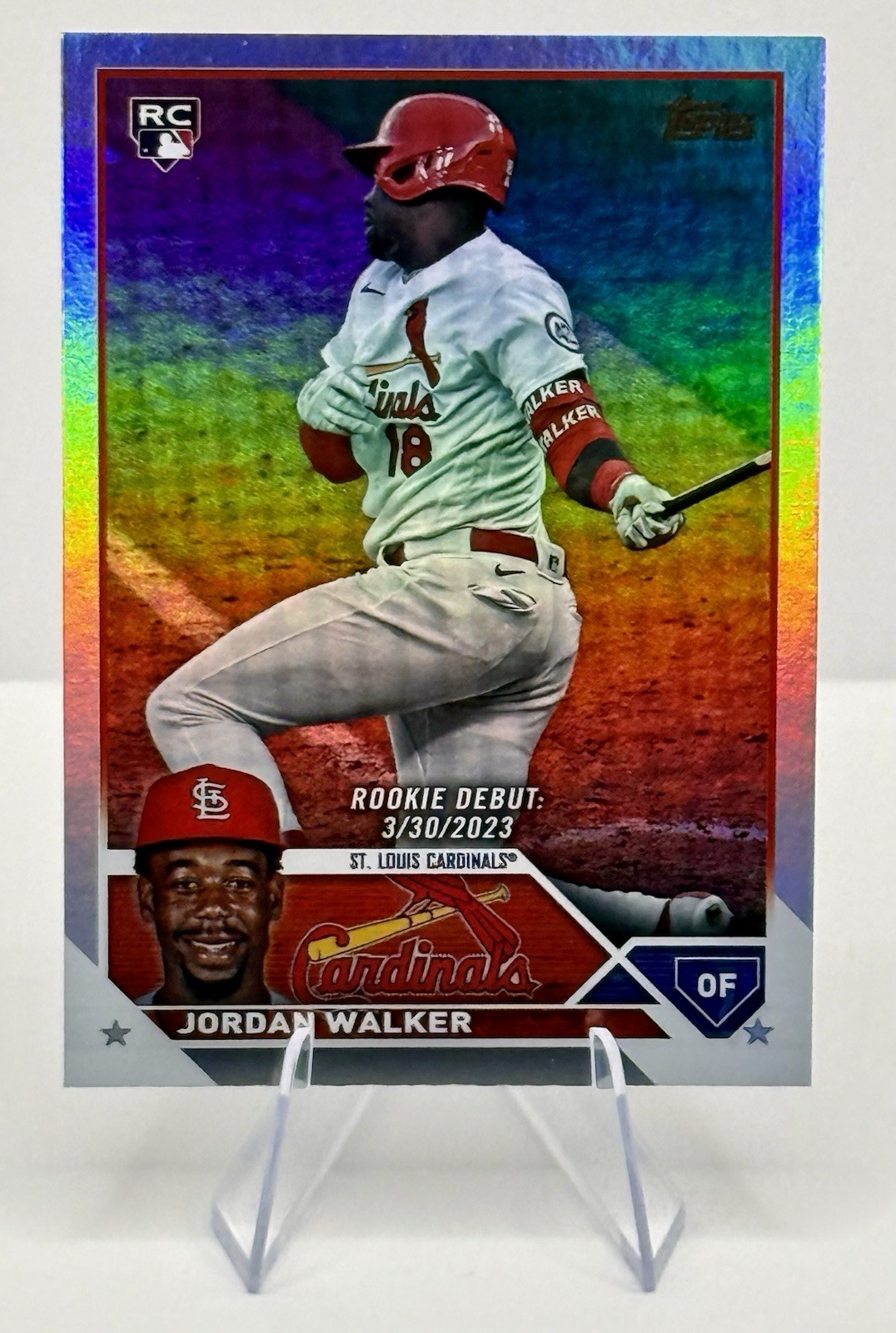 2023 Topps Update #US122 Jordan Walker RC Debut Rainbow Foil St. Louis Cardinals