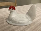 New ListingVintage Westmoreland White Milk Glass Chicken Hen on Nest Replacement Lid 5”
