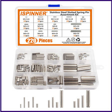 220pcs Roll Pin Set, Stainless Steel Slotted Spring Pin Assortment Kit M1.5 M2
