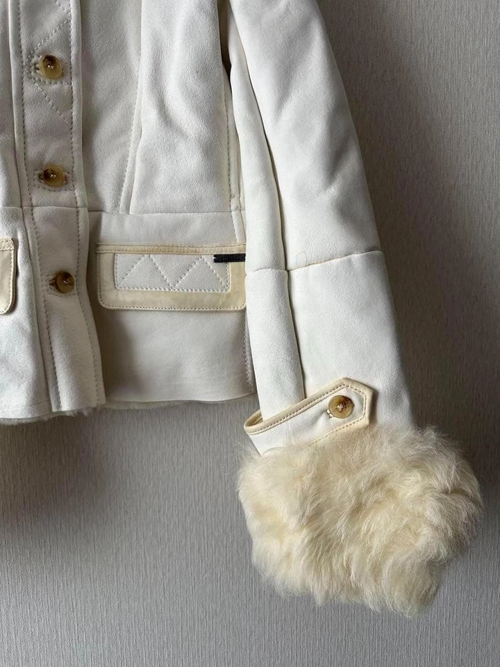 Galliano Fur Mouton Leather Jacket Size 42/28 Used Excellent Condition - Image 4 of 4