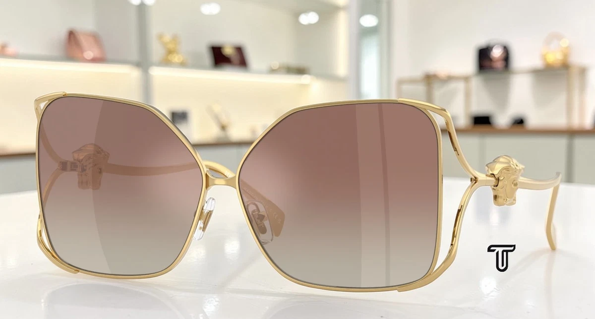Authentic Versace MOD 2017-B 1000/8Z Rimless Sunglasses Tortoise Silver Y2K 64-1 Versace Silver Sunglasses for Women | eBay main image 2