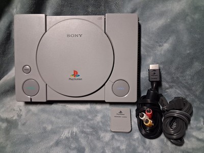 Sony PlayStation 1 SCPH-7501 with A/V, PWR cable, MEM card TESTED NO Controller