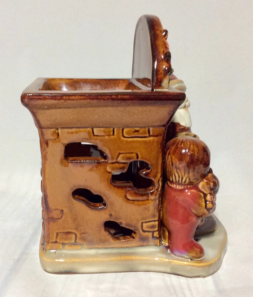 🎅🎄 Vintage YANKEE CANDLE Chimenea Abrigo SANTA Navidad Tarta Cera Quemador 🎅🎄 Foto 4 de 4