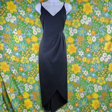 CMZ2005 Elegant Long Little Black Dress Size Large High Low