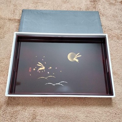 Rabbit and Moon Design Long Serving Tray, Unused, 30.5×47.5cm