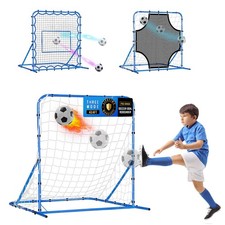 Soccer Goal 4x4ft Three Mode Rebounder Net Four Targets Training Blue Precise