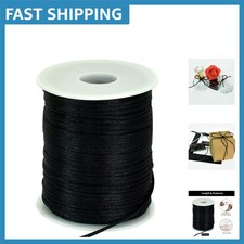 Durable 110 Yards Black Nylon Cord, 2mm Thick - Ideal for DIY Jewelry Crafts
