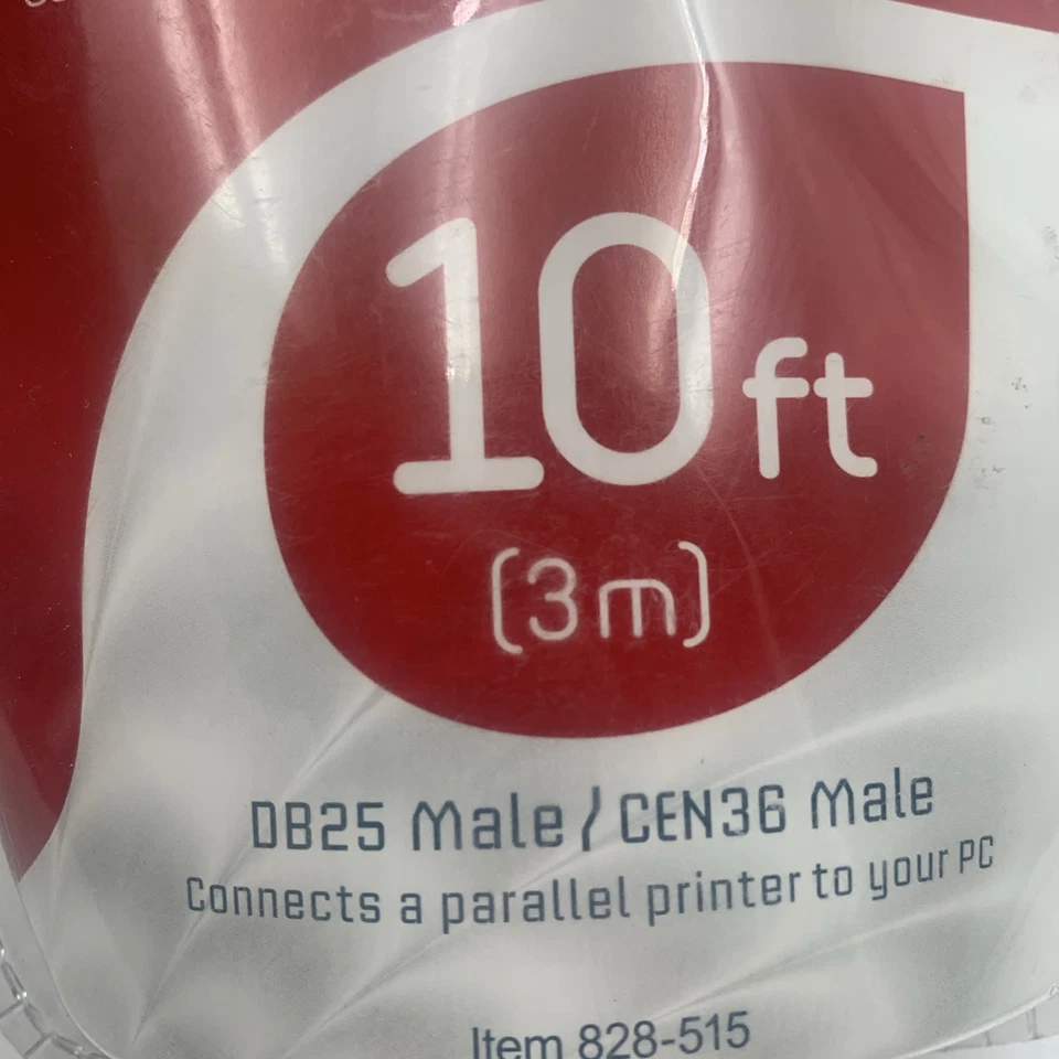 Ativa Parallel Printer Cable 828-515 IEEE-1284 DB25 Male To CEN36 Male 10 Ft - Image 2 of 4