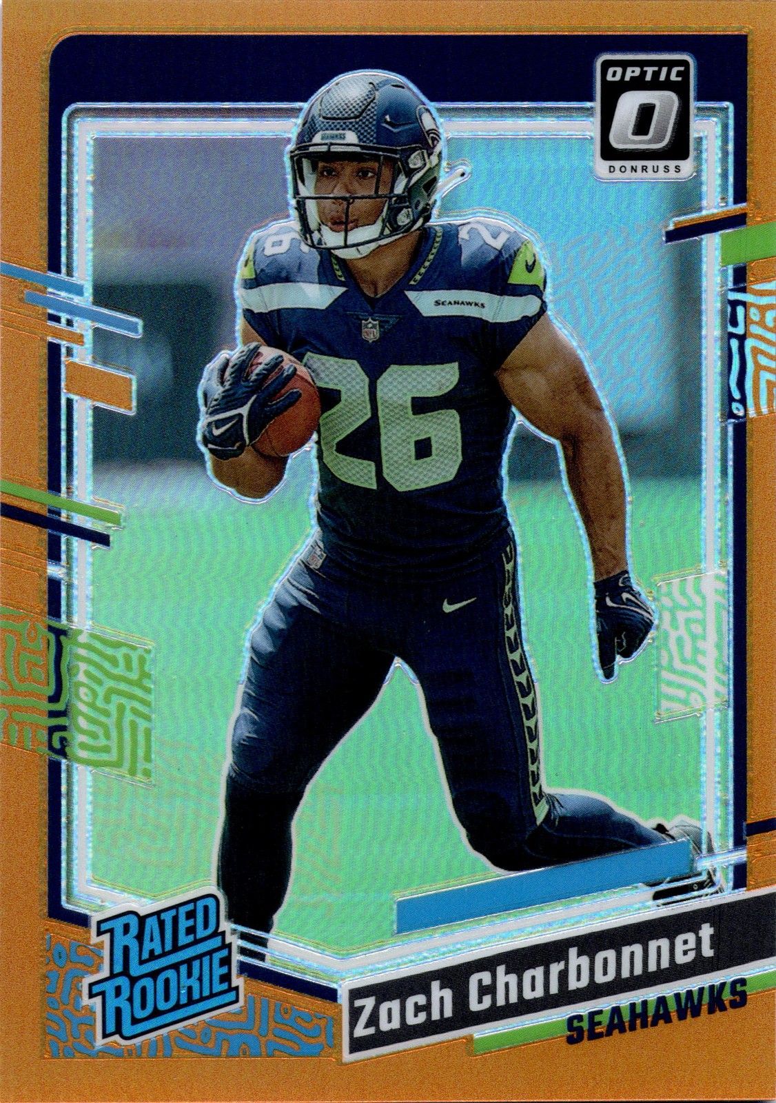 2023 Donruss Optic Zach Charbonnet #294 Orange /249 Seattle Seahawks