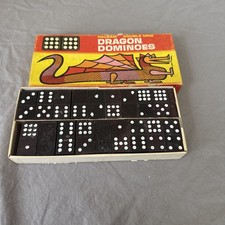 Vintage Halsam Double Nine Dragon Dominoes Set Of 55 In Original Box 920