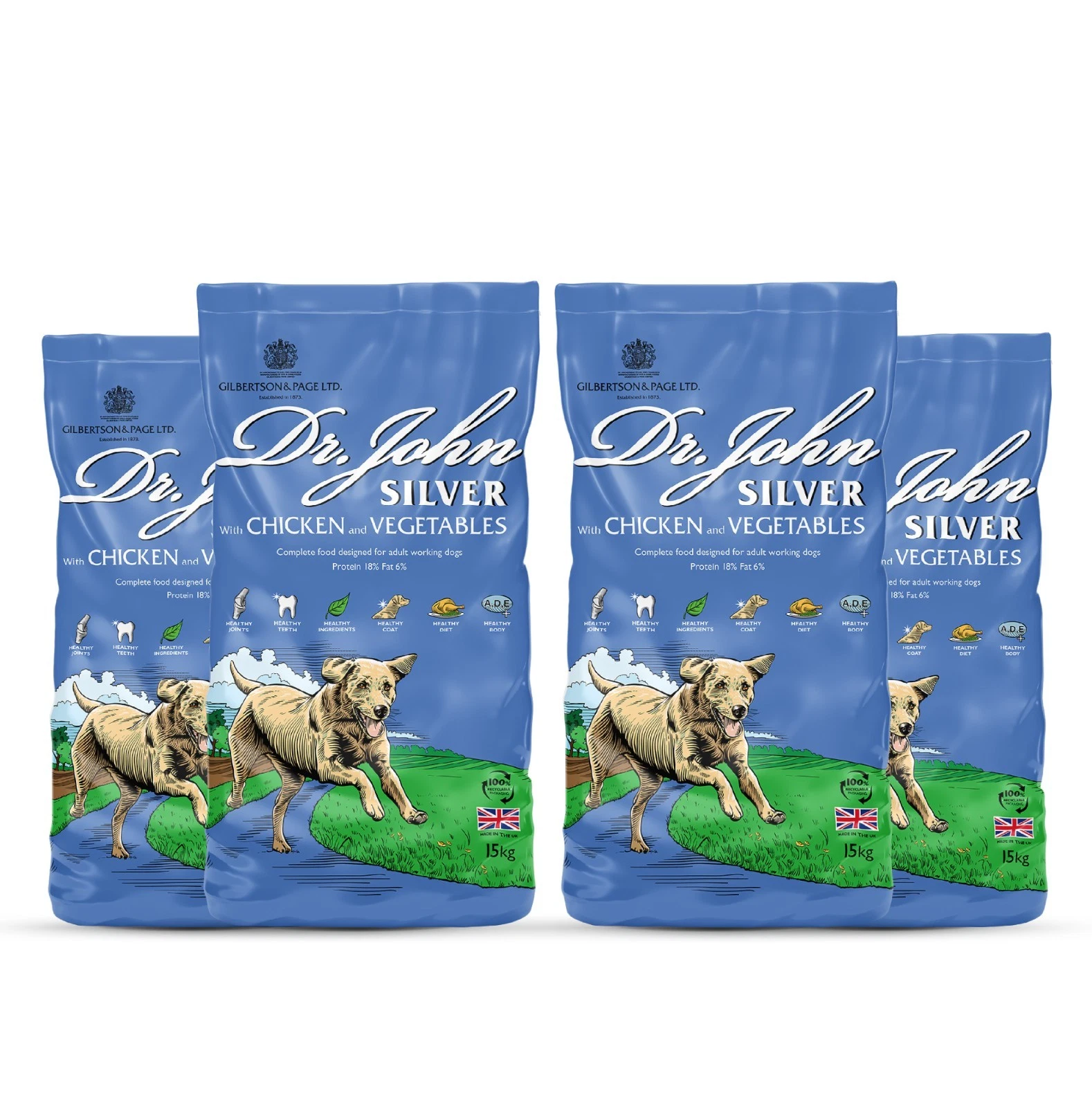 Dr John Silver Dry Dog Food 4x4kg Chicken & Vegetables Working Adult Dogs
Opens in a new window or t