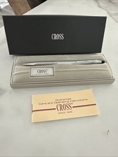 Vintage 1982 CROSS Chrome Ball Point Pen 3502 W/ Original Box Monogrammed