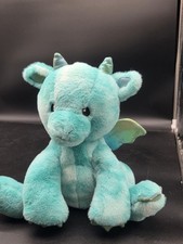 FAO SCHWARZ Dragon Lights Up  Growls Plush Toy Stuffed Animal Glows Blue 13"