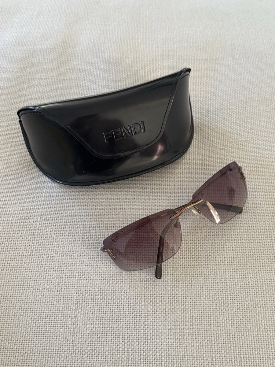 Vintage Fendi Women's Rimless Rectangle Sunglasses Purple Gradient