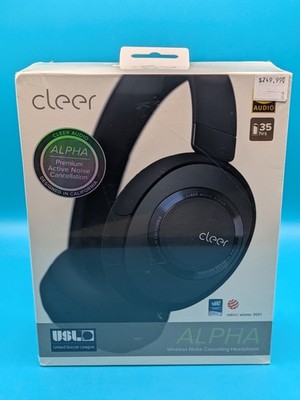 Cleer Audio Alpha Noise Canceling Bluetooth Over Ear Headphones Midnight Blue