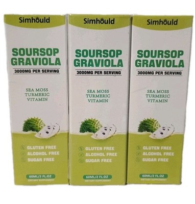3 Soursop Graviola Liquid Cell Support Regeneration Immune Boost Liver Sleep