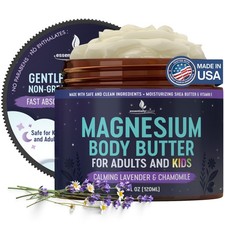 Magnesium Butter for Adults Kids 4oz Natural Magnesium Lotion for Sleep T...